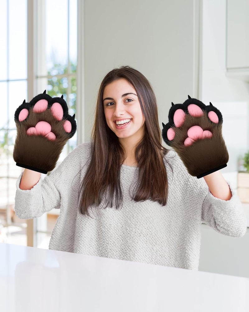BNLIDES Cosplay Fursuit Paw Gloves Furry Claw Gloves Built-in Whistle Decompression Toys Costume Party Accessories for Adult - Image 5